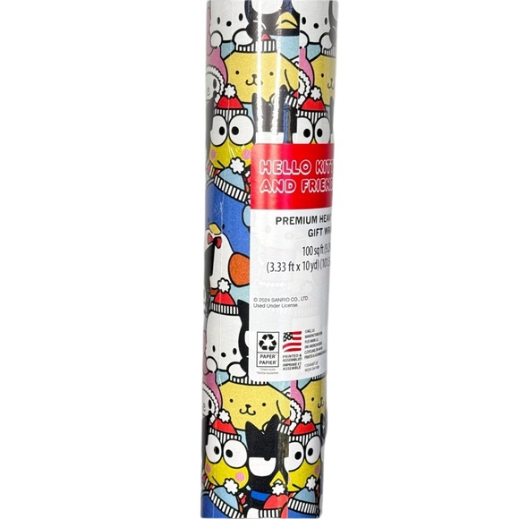 HELLO KITTY Christmas and FRIENDS Holiday GIFT Wrapping Paper 100sq ft - Picture 1 of 4